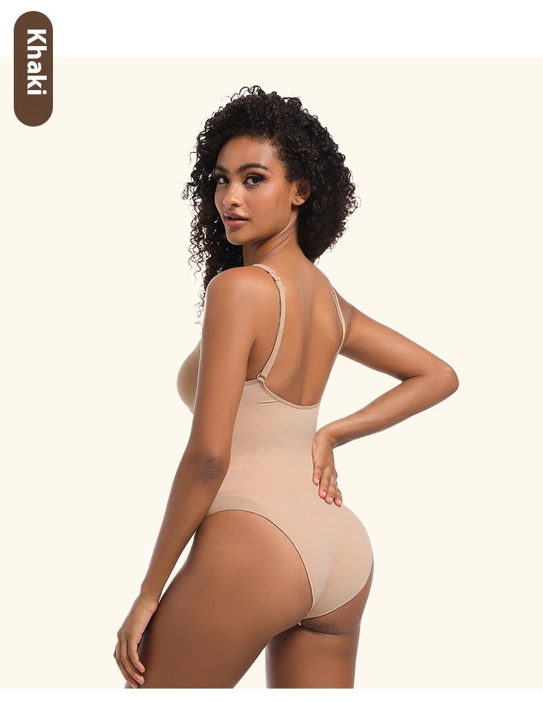 Seamless Shaping Strong Belly Contracting Sling One Piece Underwear Zipper Backless